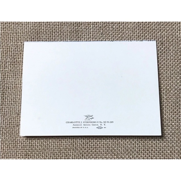 Vintage Christmas Card Charlotte J Sternberg Art West Peak Winter Homestead - Picture 3 of 3